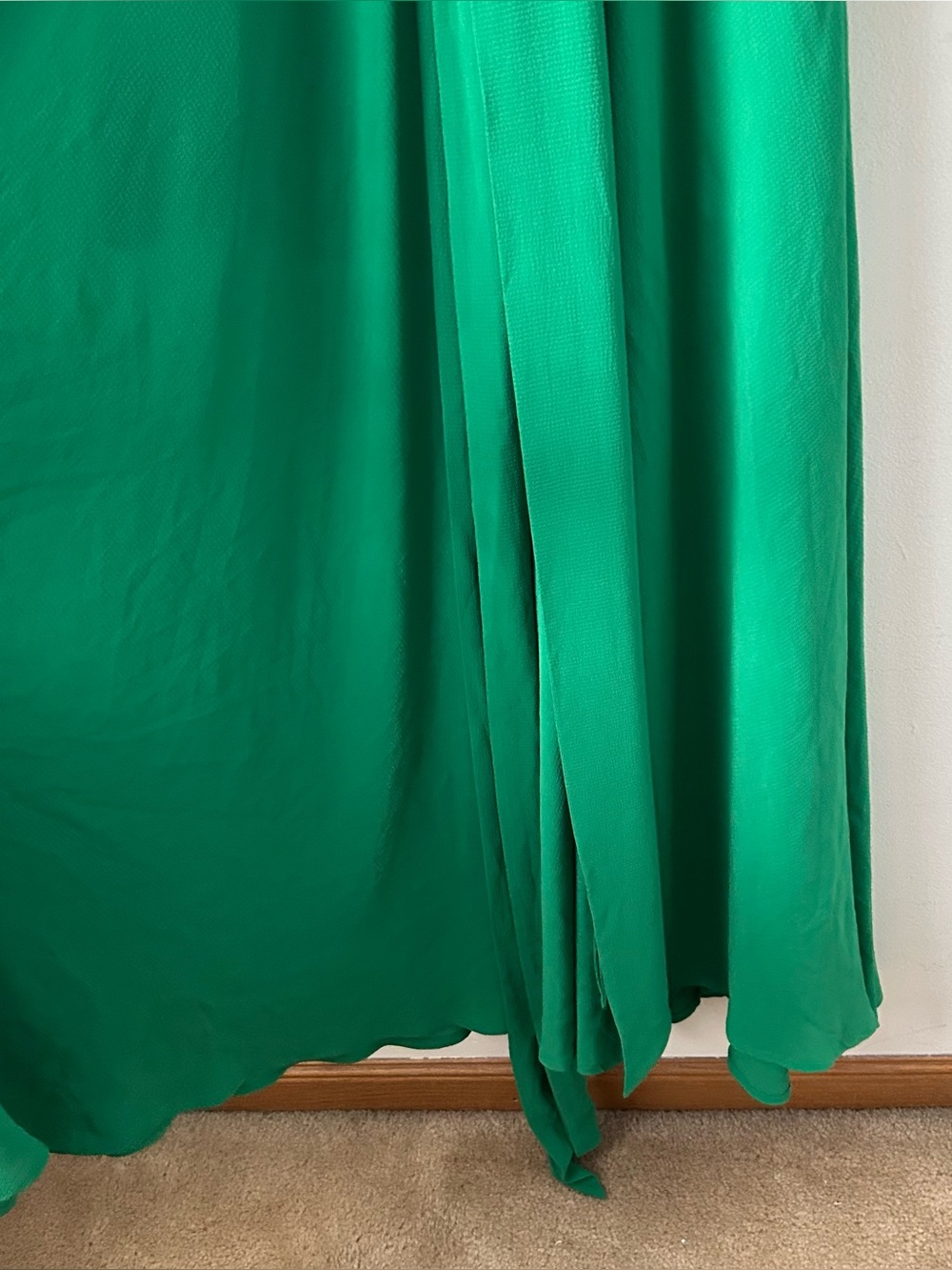 Meghan Los Angeles Lilypad Surplice Maxi Dress Long Sleeves Kelly Green XL - Picture 5 of 13